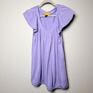 St. John Light Purple Flutter Sleeve Blouse